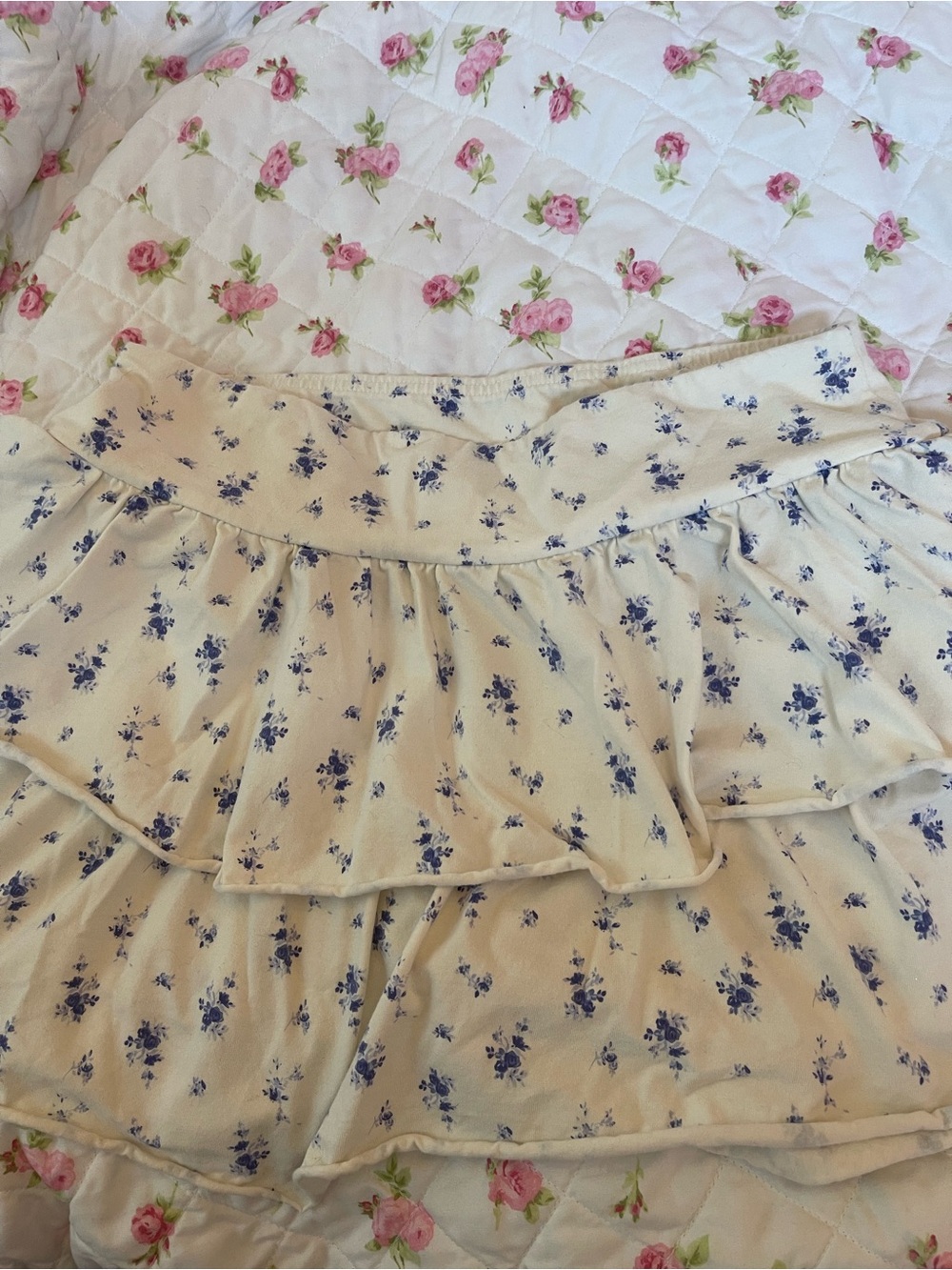 wild fable Cream skirt with Blue Floral Print